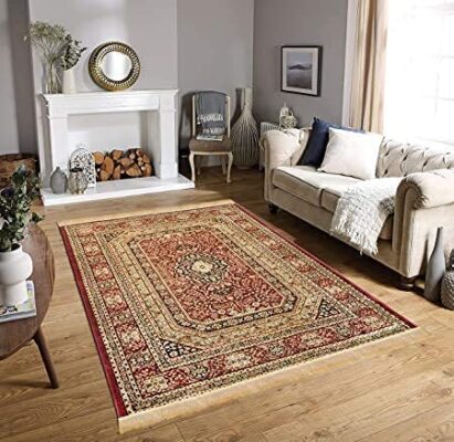 Carpet Bazar Maroon Black 100% Kashmiri Persian Silk Carpet for Bedroom & Office Floor Size-3 X 5