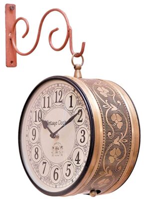 Vintage Clock Double Side Iron Wall Clock / 8 Inches Size / 1 Year Warranty