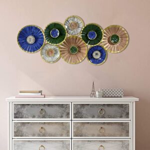 Craftter Metal 'Small Circle and Large Circle' Wall Art Sculpture Hanging (Multicolour, 47 X 21 X 2 inch)