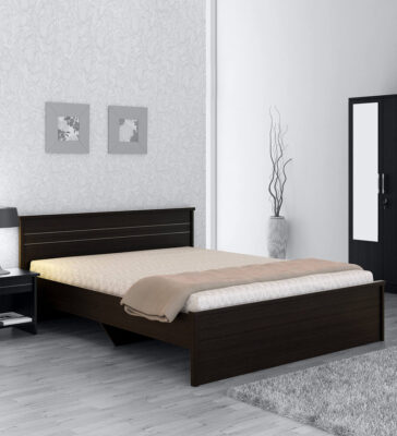 Kosmo Carnival Queen Size Bed in Natural Wenge Finish