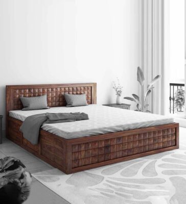 Dreamer Queen Size Bed With Drawer Storage In Teak Finish