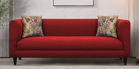 Niki 3 Seater Sofa In Blood Maroon Colour