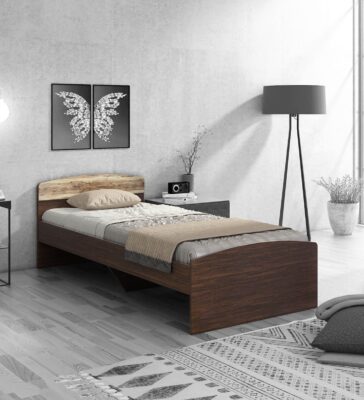 Ornet Single Bed In Walnut Finish